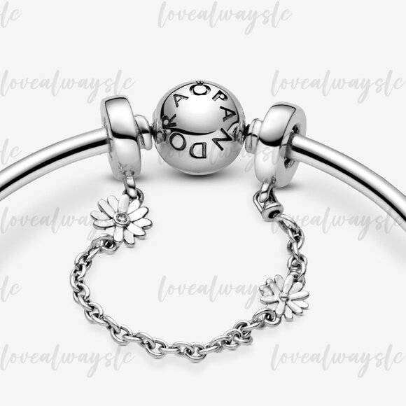 Pandora Daisy Flower Safety Chain Charm - Picture 3 of 4